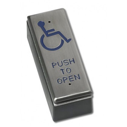 Videx SPB002ND - Surface stainless steel slim line push to exit with disabled logo